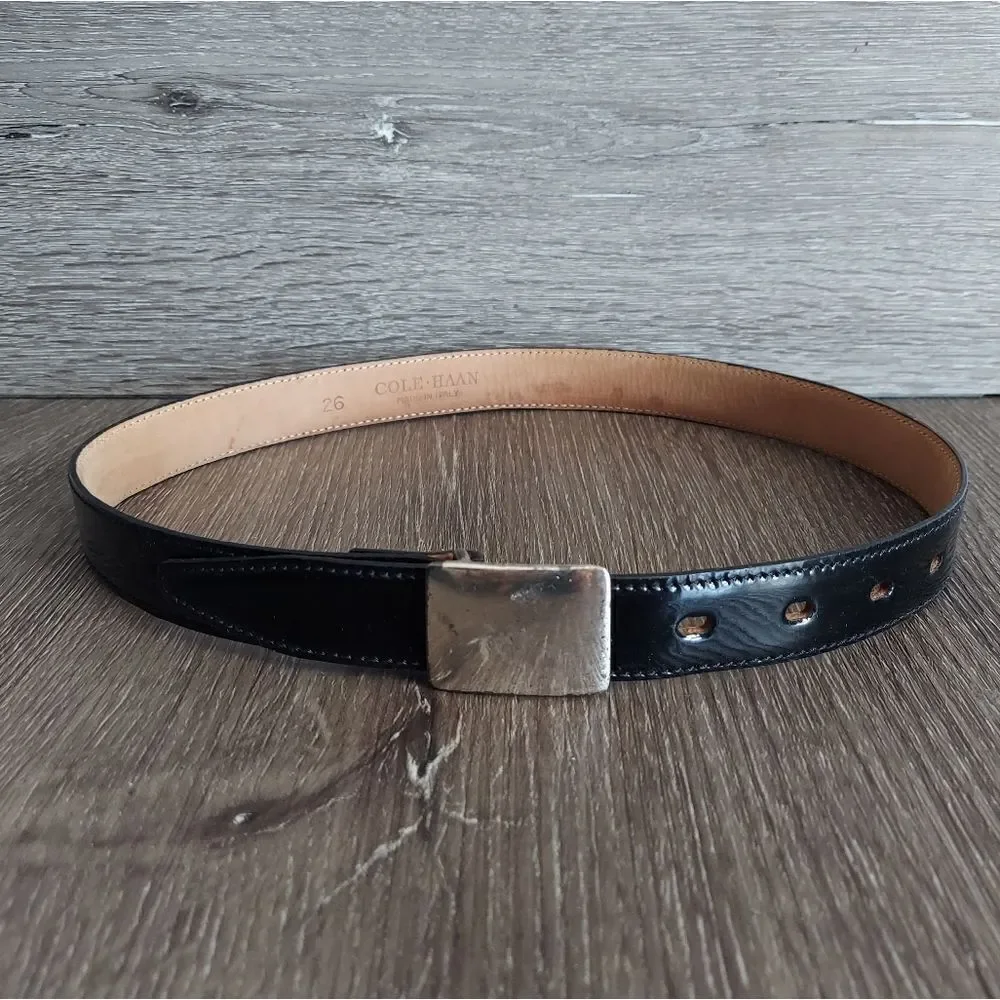 Cole Haan Black Patent Leather Belt 26
